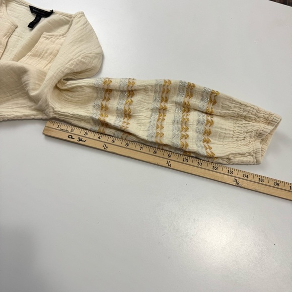 BCBGMAXAZRIA Keely Tunic Dress Long Sleeve Metallic Stripe Boho Notch Neck Sz XS - Picture 11 of 12